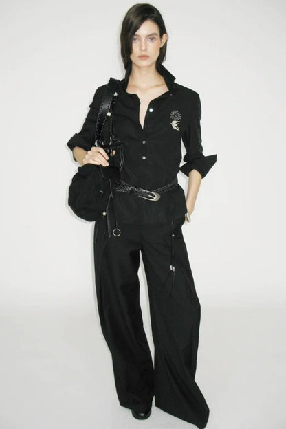 Bird Embroidery Lace Shirt