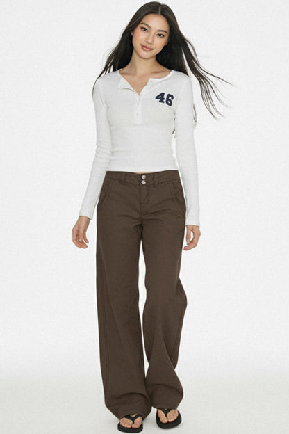 Retro Low-Waist Denim Pants