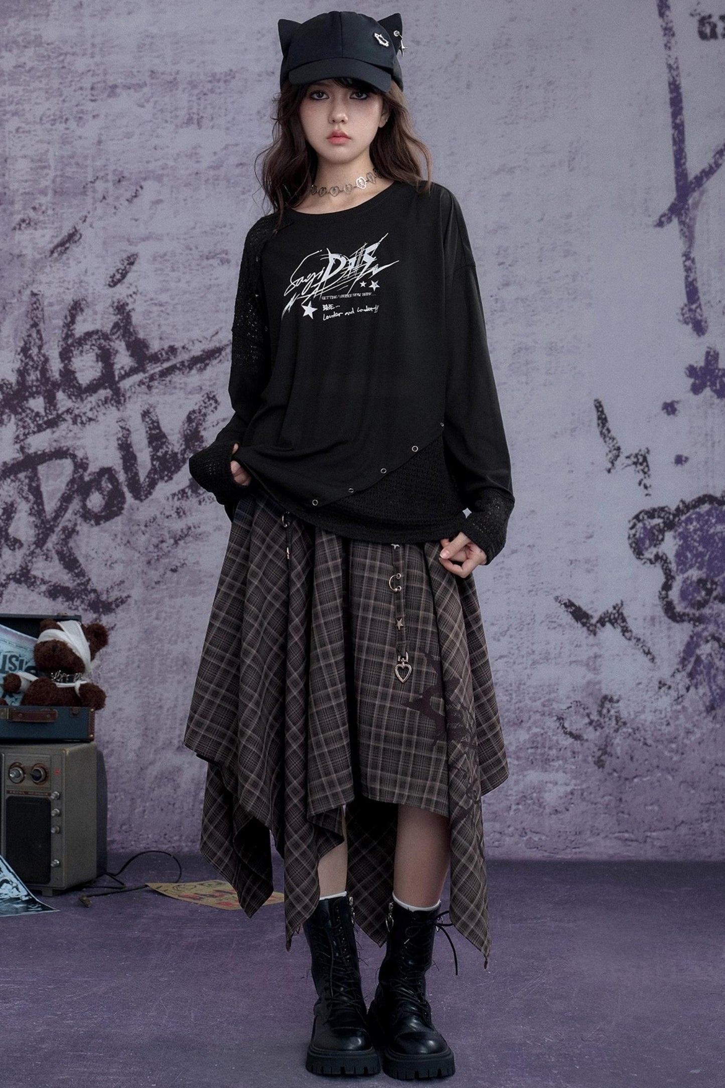 Fighting Spirit Knitted Long-Sleeved T-Shirt