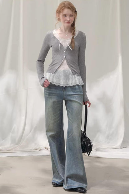 Flower Melody Lace Knit Cardigan