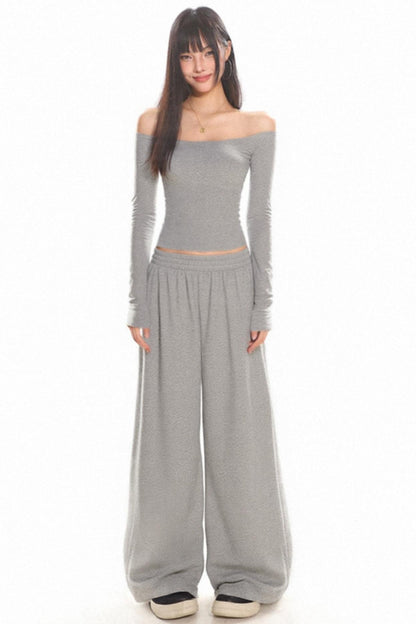 Lazy Knitted Long Sleeve Base Top Set-Up