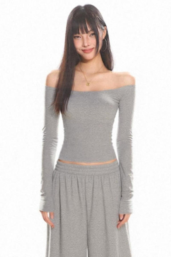 Lazy Knitted Long Sleeve Base Top Set-Up