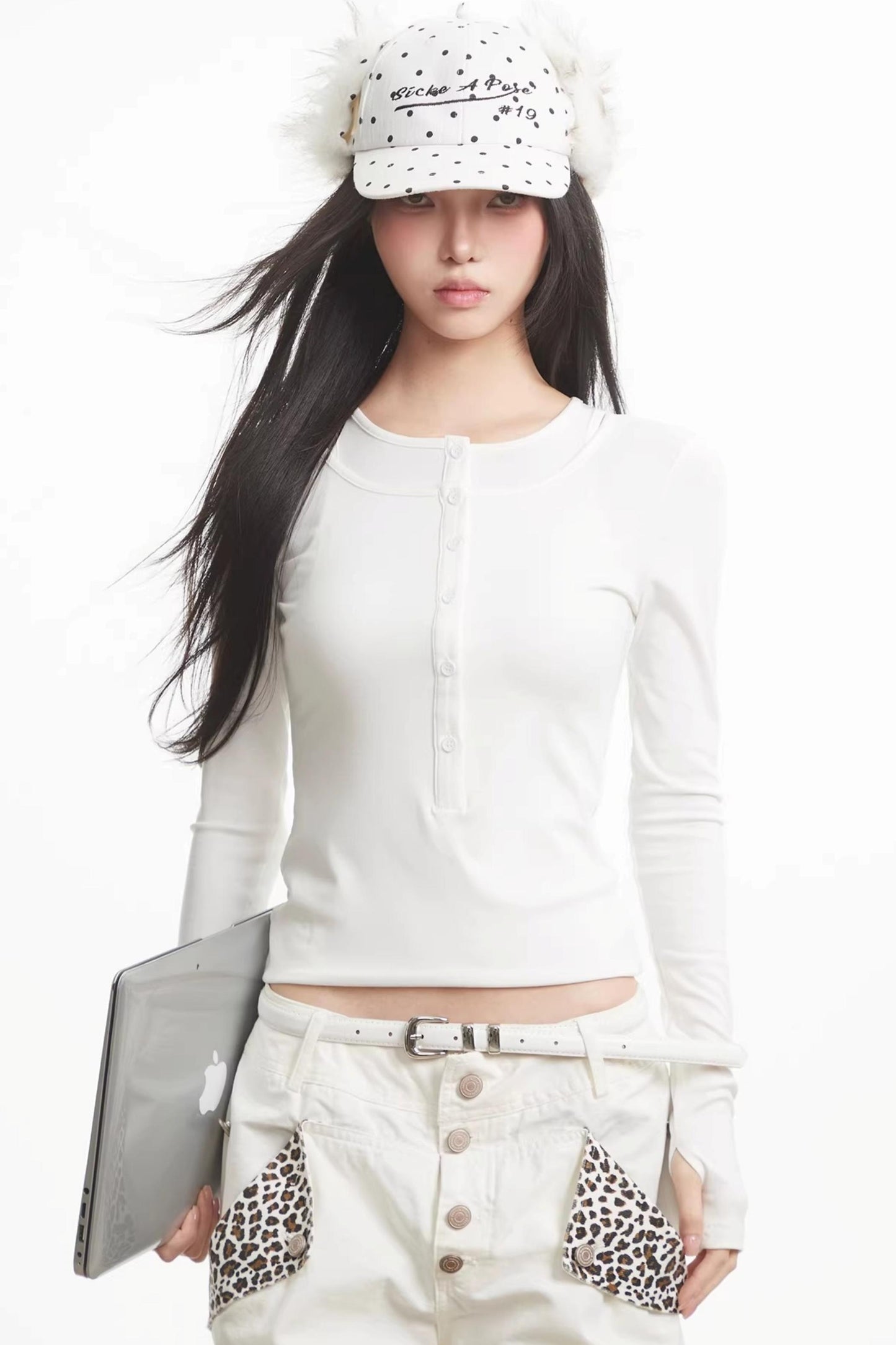 White Autumn Slim Top