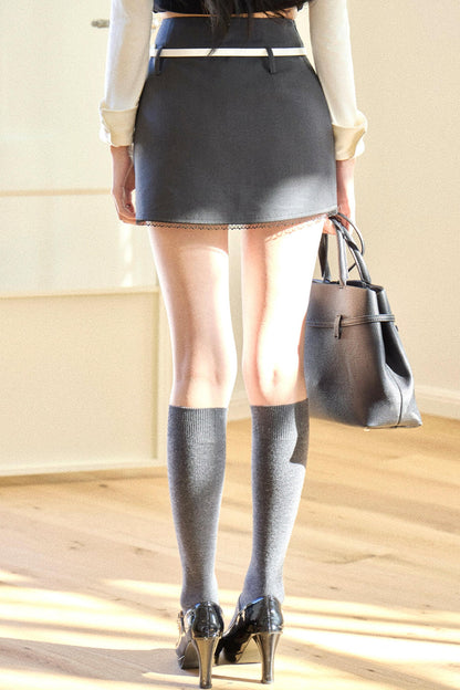 Versatile Gray A-Line Skirt