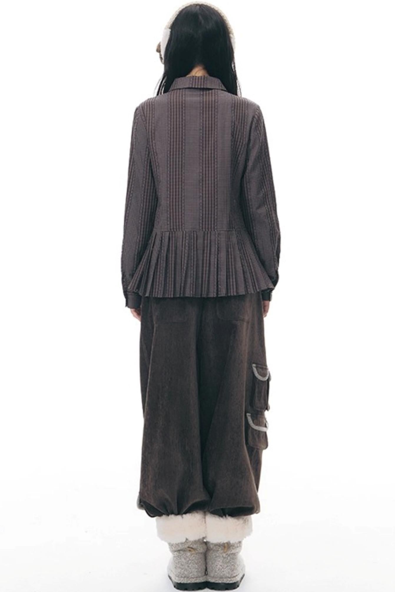 Double-Breasted Ruffled Shirt