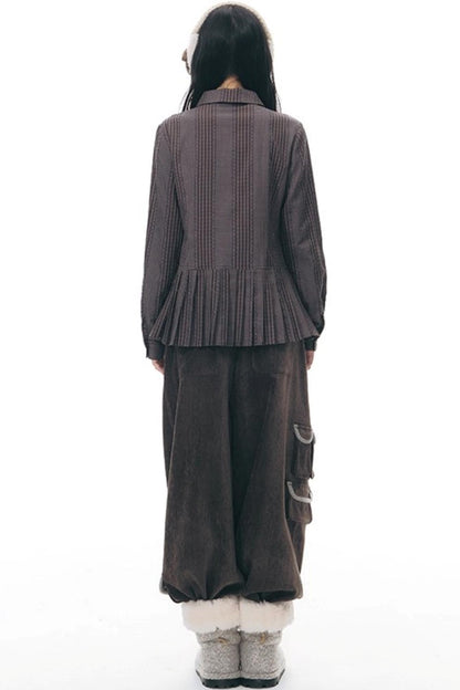 Double-Breasted Ruffled Shirt