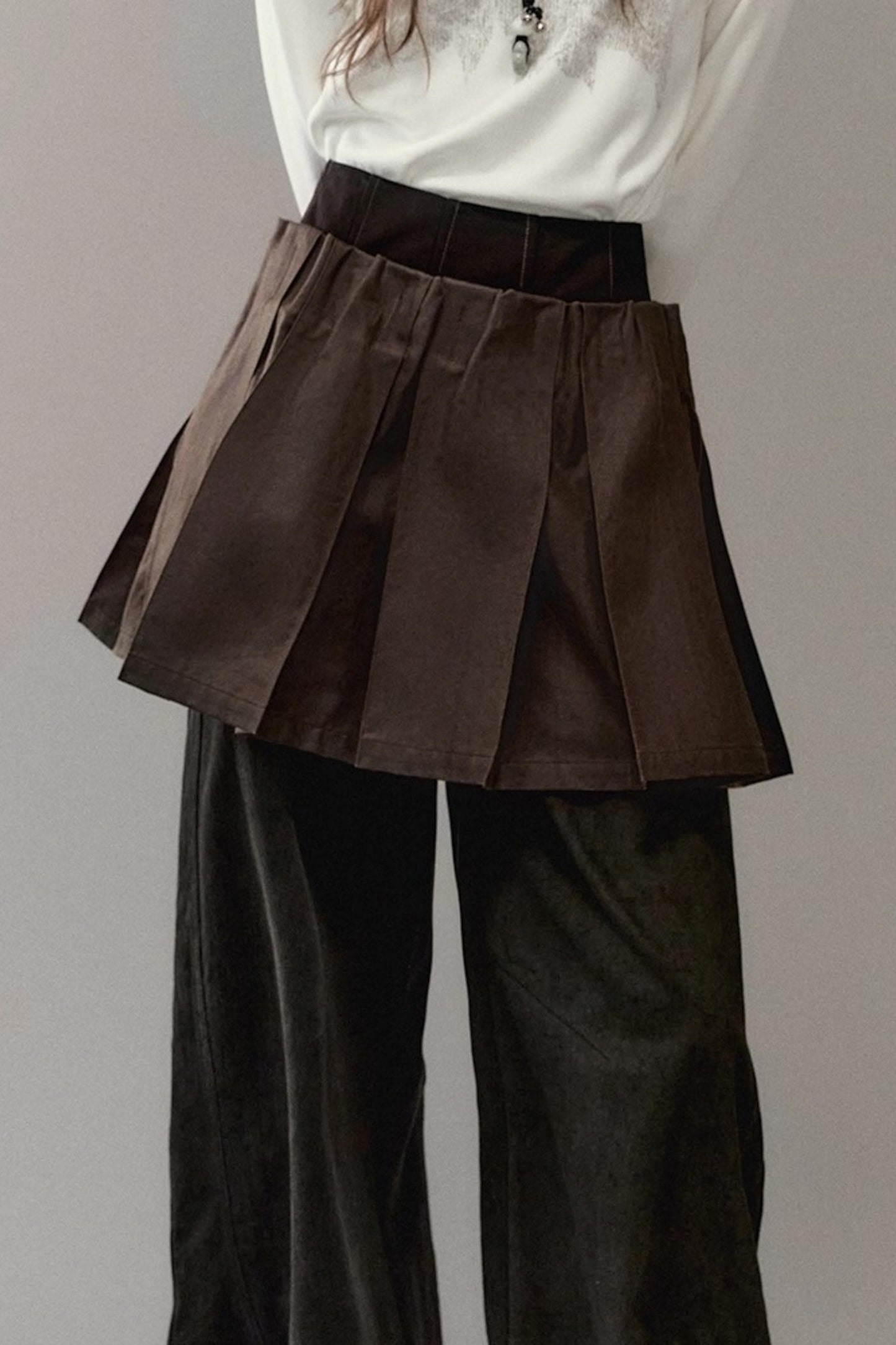 Genesis Pleated Leather Skirt