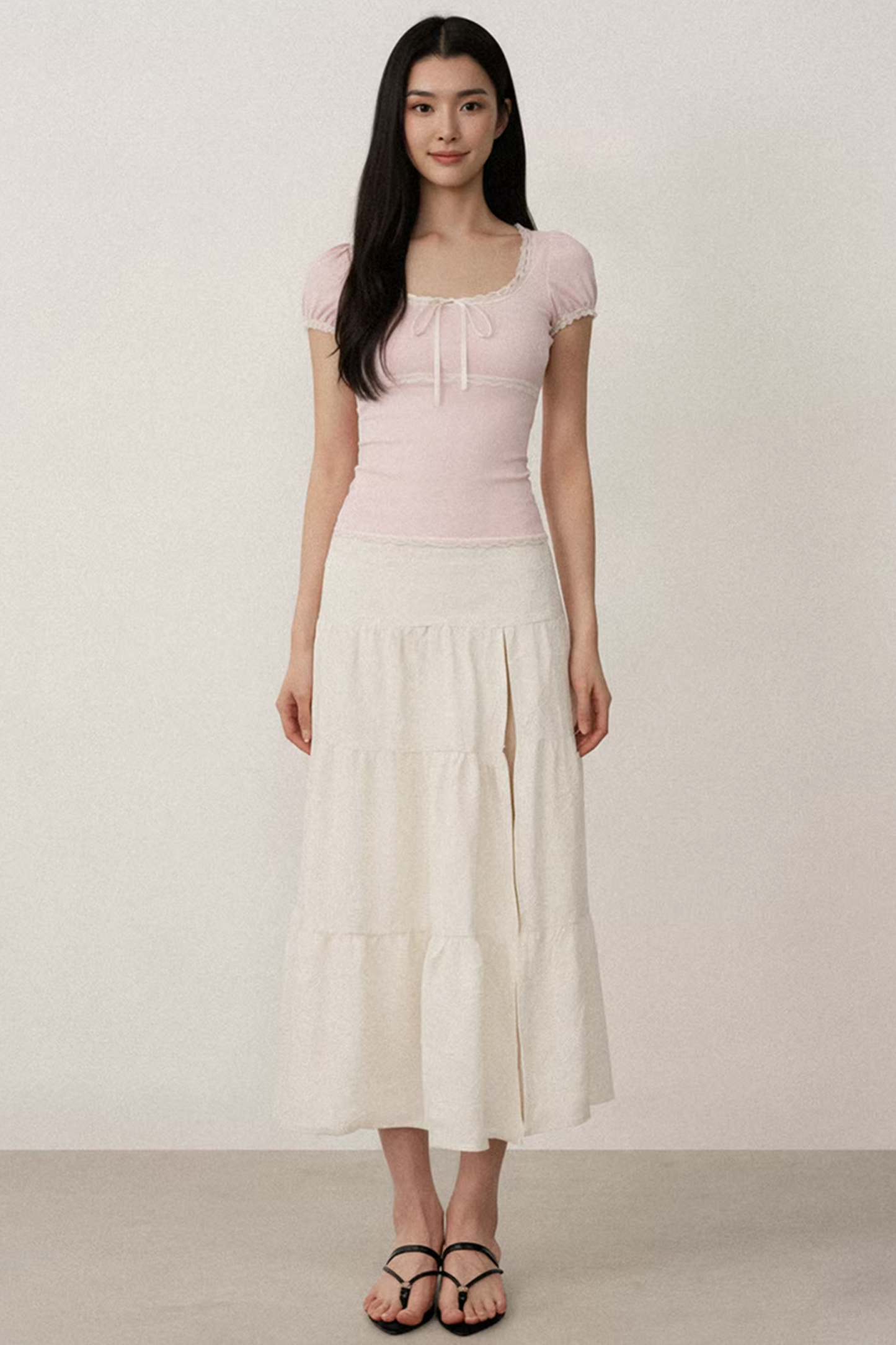 Embroidered Jacquard A-Line Skirt