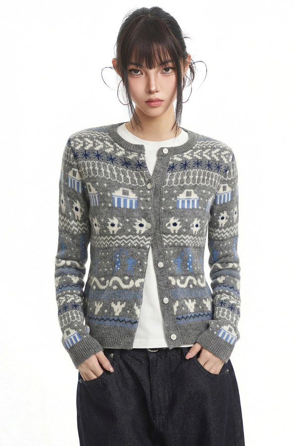 Retro Fair Isle Knit Sweater
