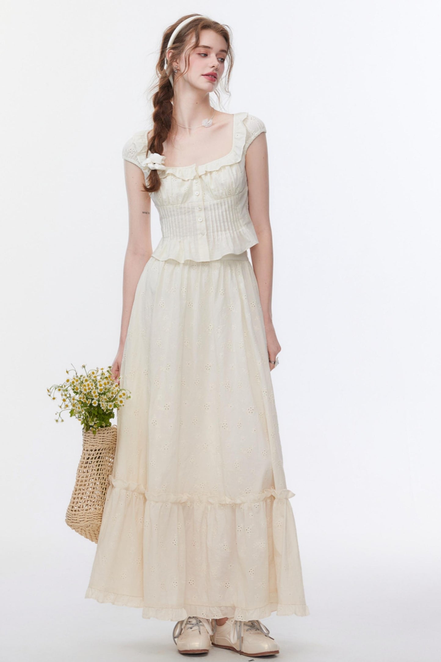 Ruffled Waist Skirt Set-Up