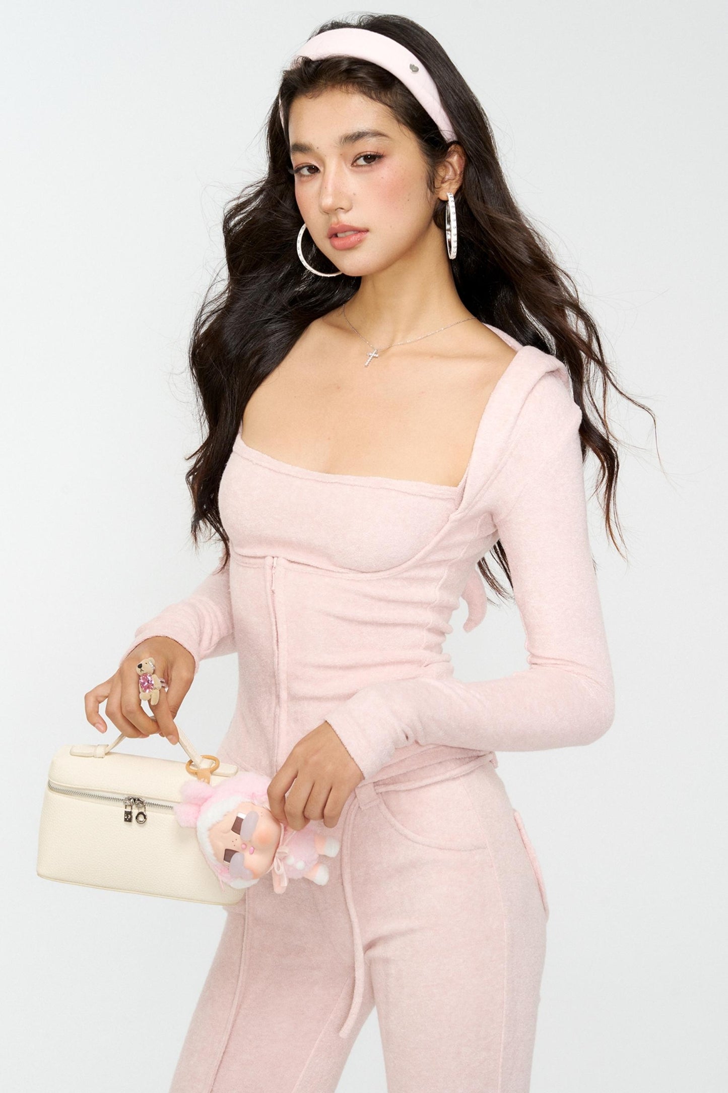 Devil Horn Sweatshirt Bootcut Pants Set-Up