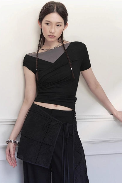 Chic Slant Shoulder Tee