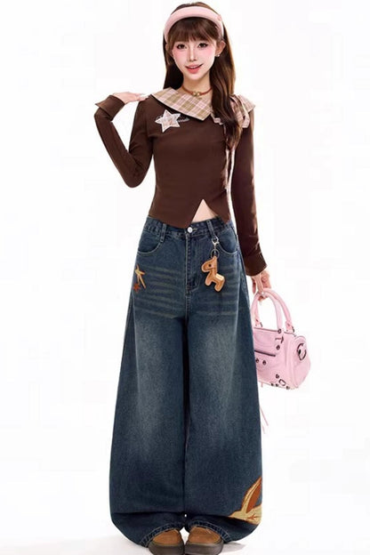 Retro Plaid Patchwork T-Shirt