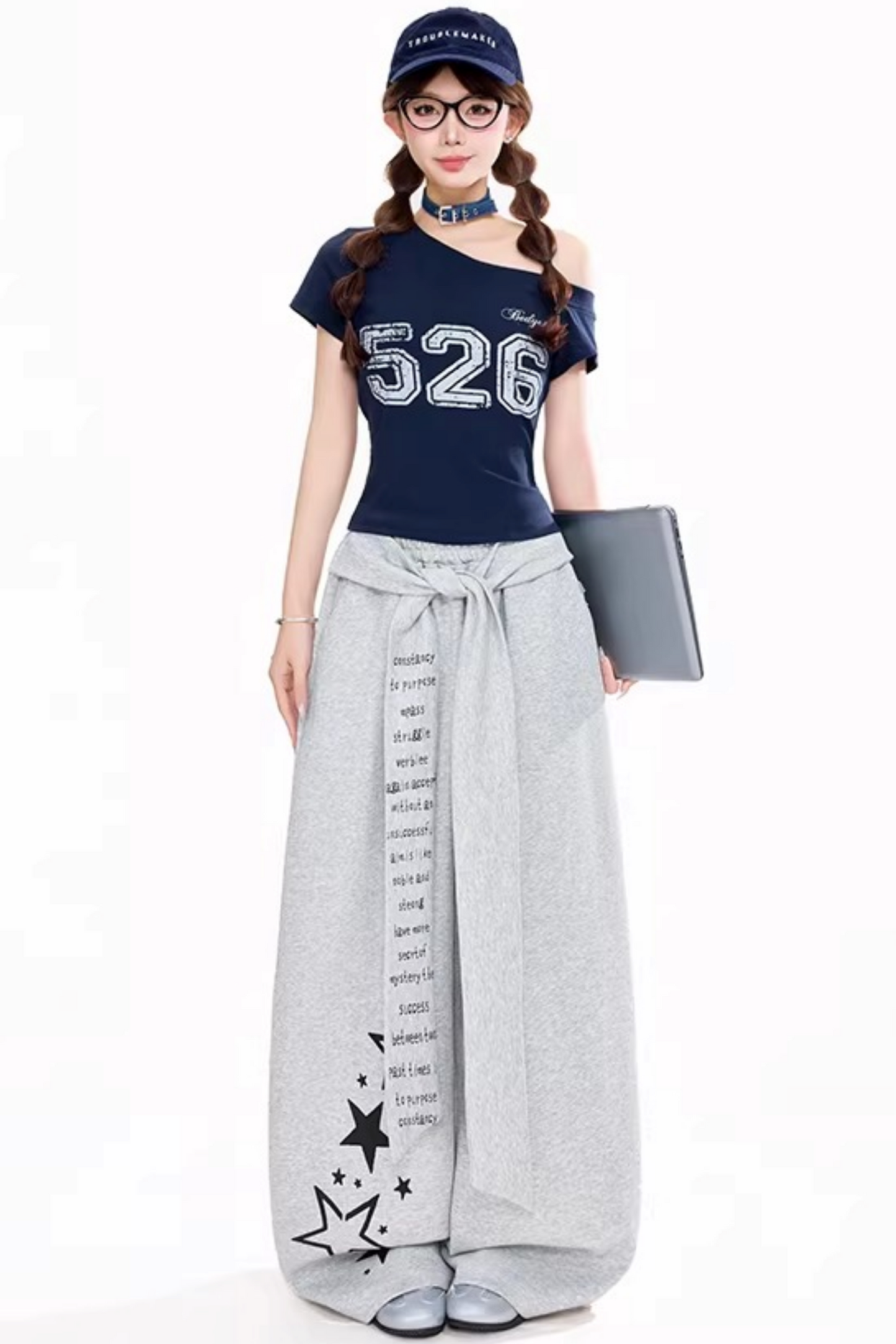 Top asymétrique à imprimé numérique