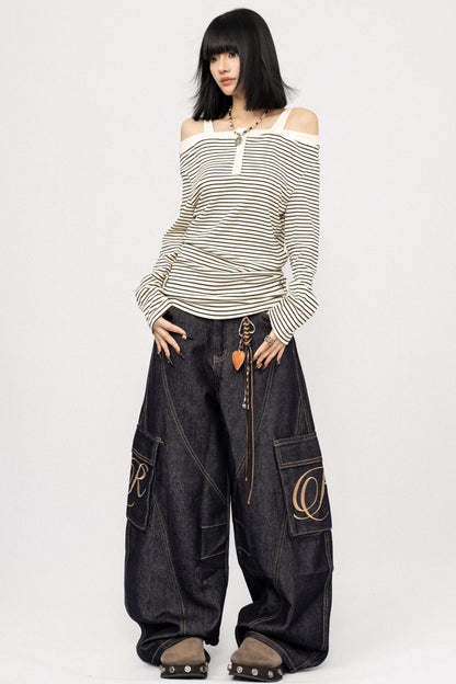 Autumn Winter Wide-leg Scimitar Pants
