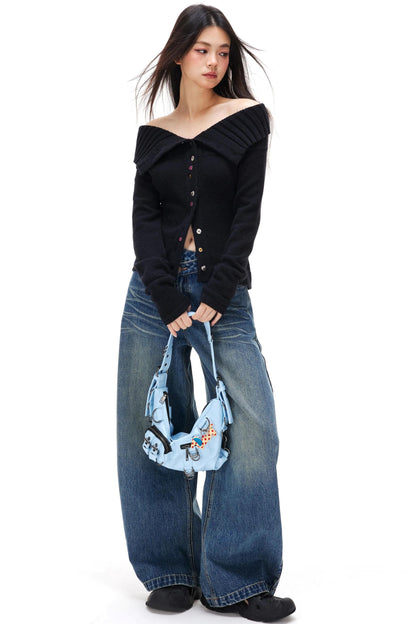 Vintage Distressed Whiskered Jeans