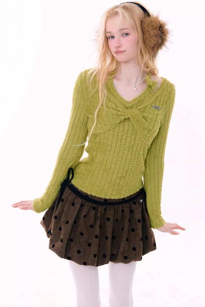 Retro Knit Halter Sweater