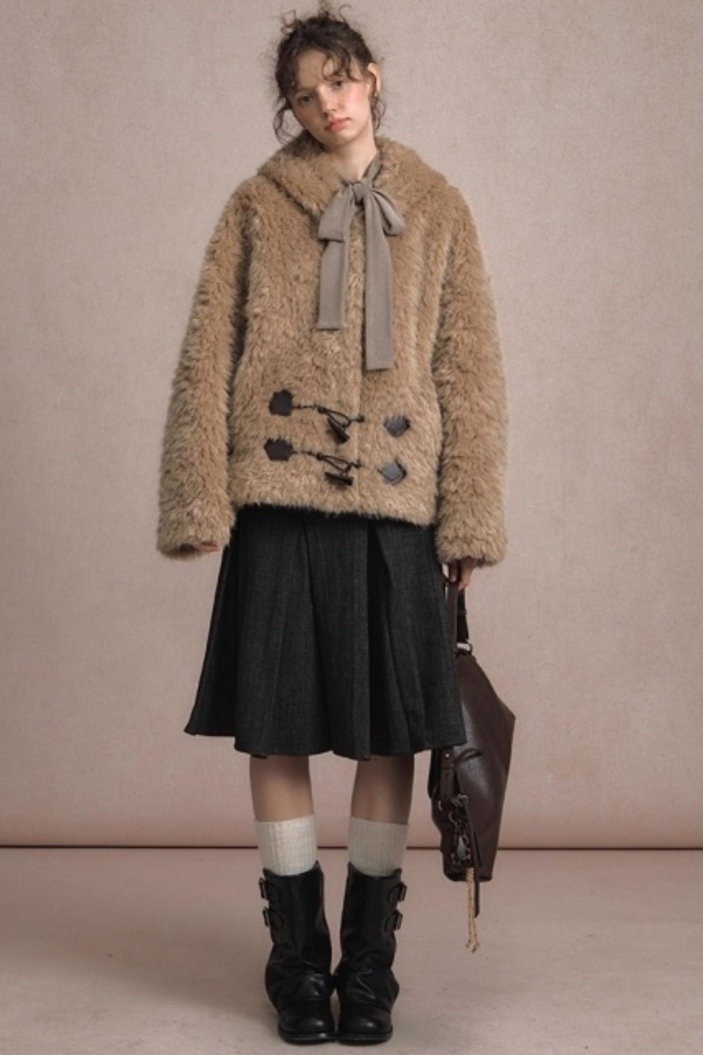 Winter Fluffy Lambswool Hooded Jacket