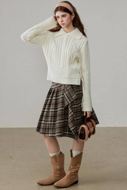 Lapel Wool Knit Top