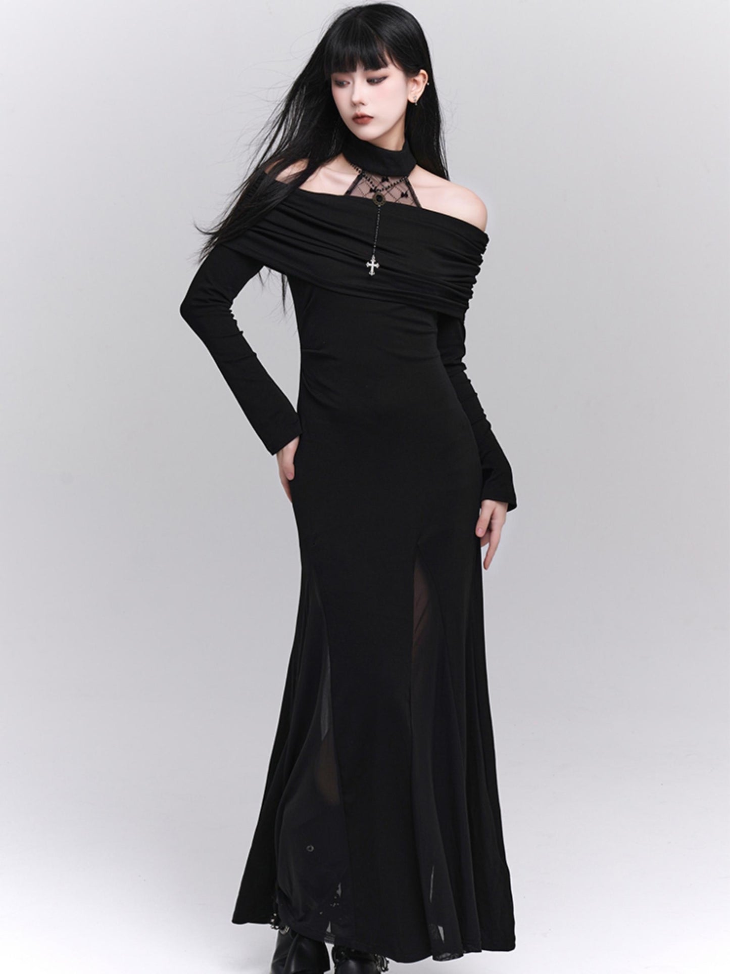 Dark Style Unique Halterneck Dress