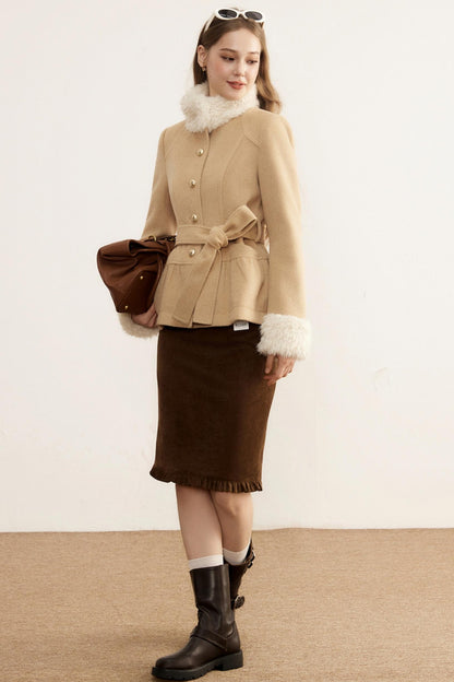 Winter Retro Lambswool Patchwork Jacket