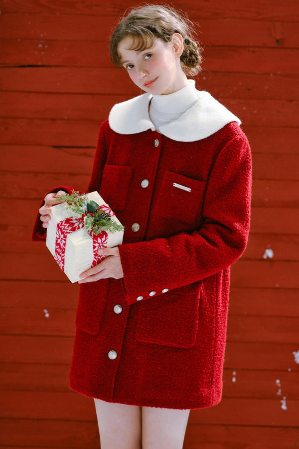 트위드 인형 칼라 재킷 