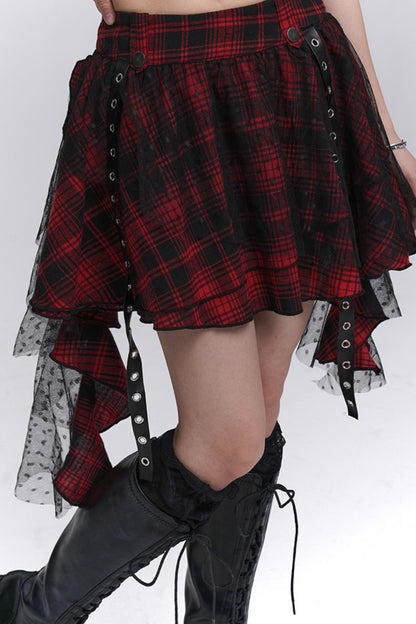 Summer Plaid Halter Skirt