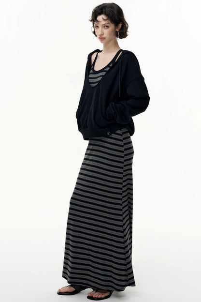 Autumn Striped Camisole Dress