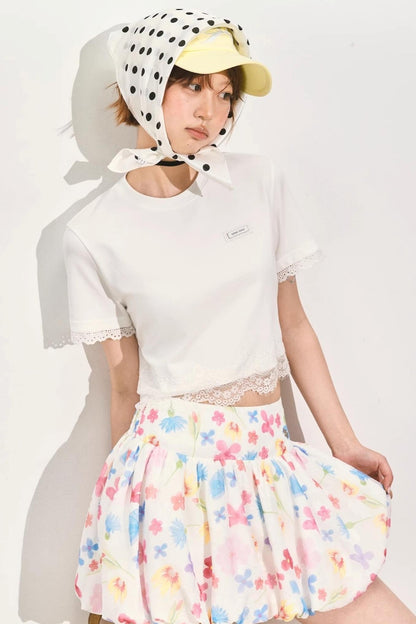 White Lace Fusion Tee