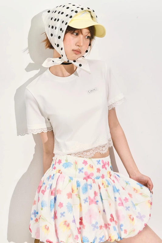 White Lace Fusion Tee