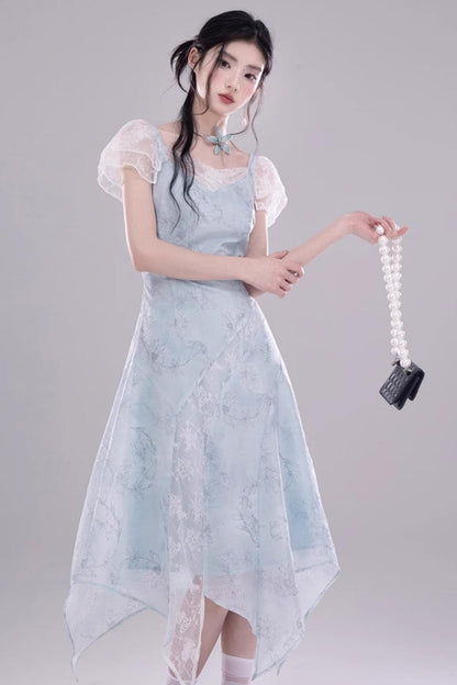 Frosty Green Lace Dress