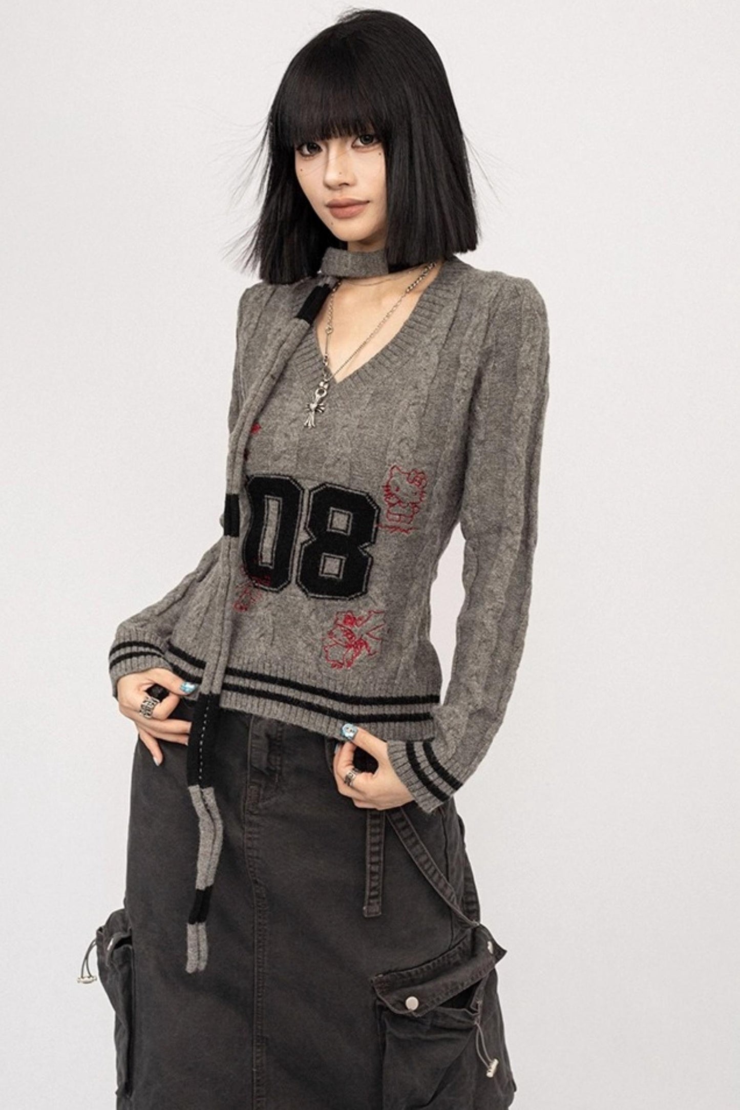 Vintage Spice Girl V-Neck Sweater