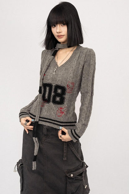 Vintage Spice Girl V-Neck Sweater