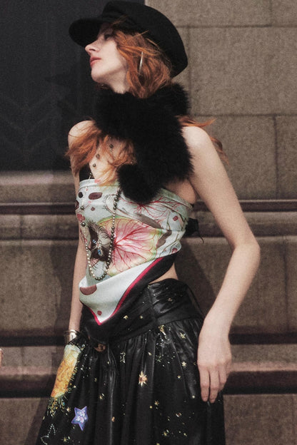 Watercolor Begonia Satin Scarf