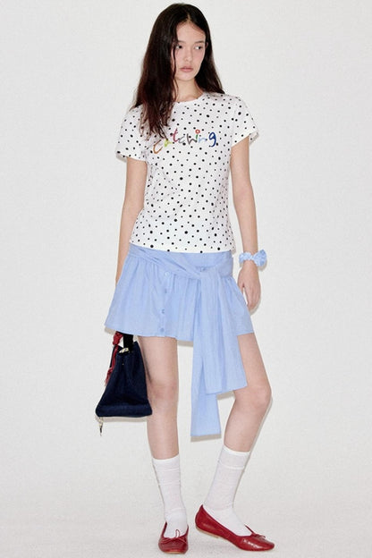 Fano Pleated Side Tie Skirt