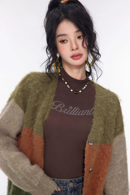 Vintage Lazy V-Neck Cardigan