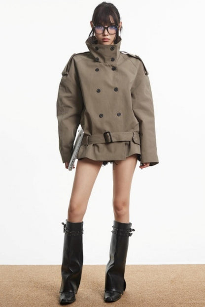 Retro Dark Khaki Work Jacket