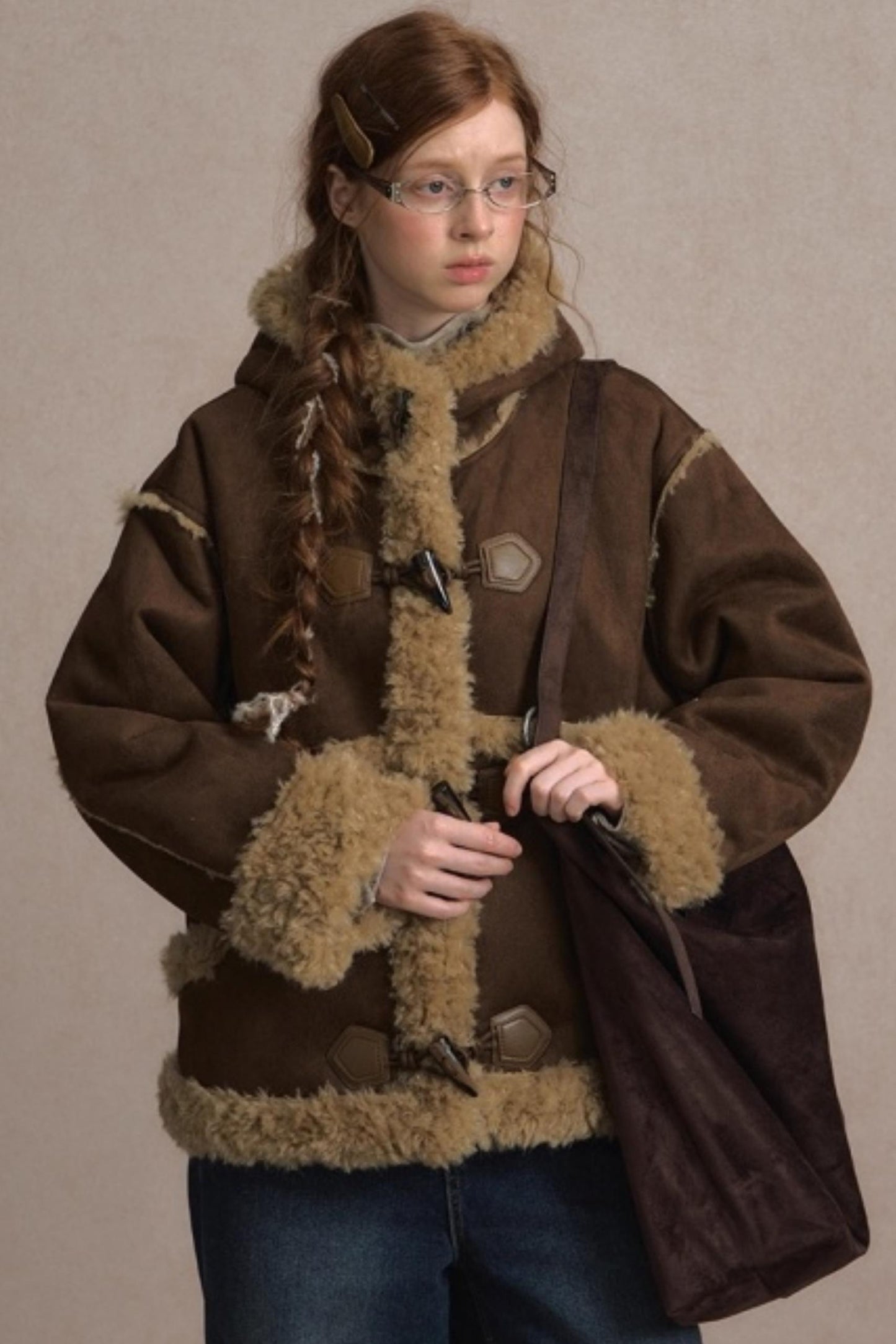 Vintage Horn Suede Hooded Jacket