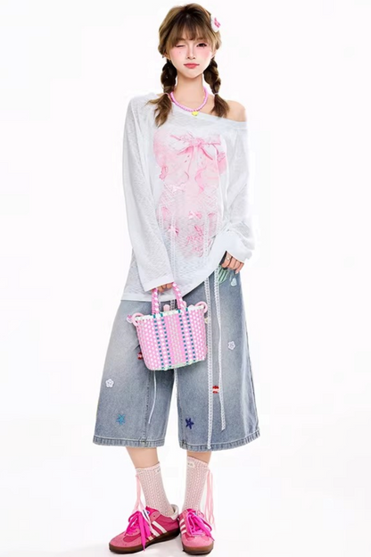 Star Heart Patchwork Pants