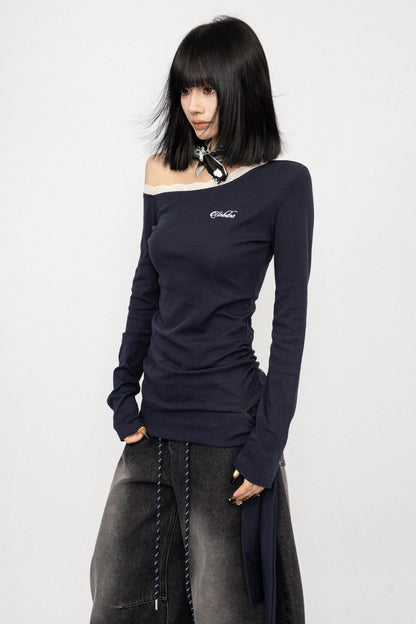 American Lace Crossbody Grey T-Shirt