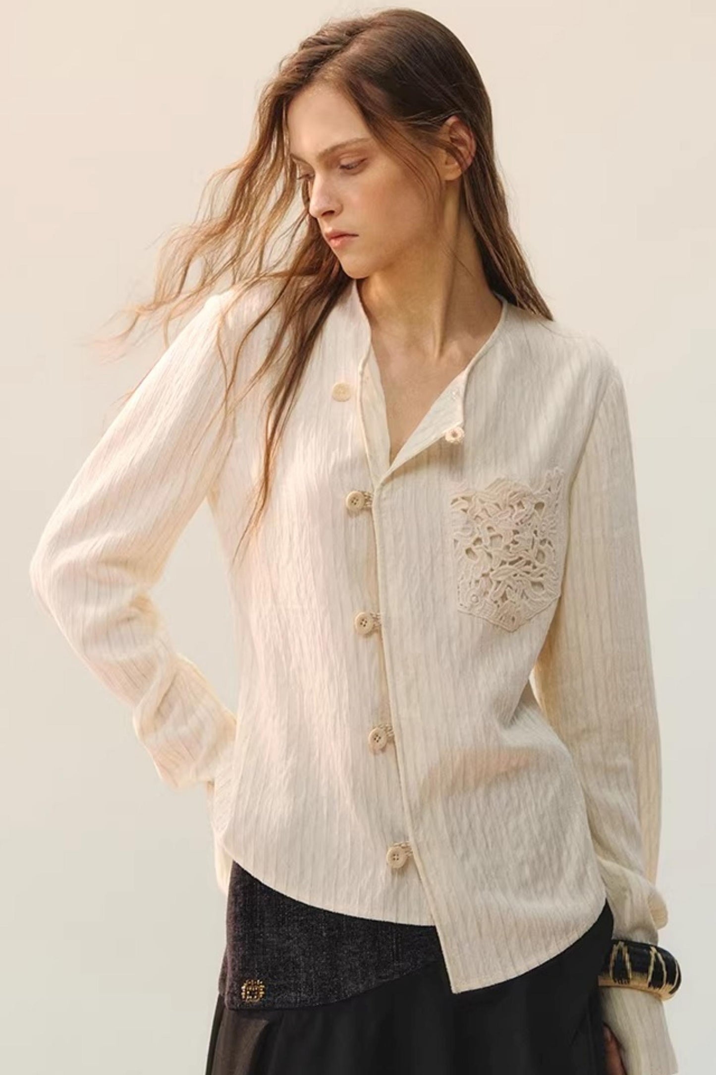 Moon Cage Linen Blouse