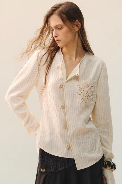 Moon Cage Linen Blouse