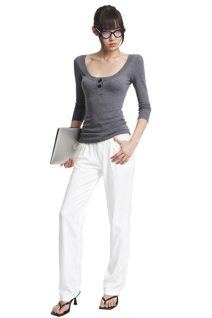 Black Shoulder Knit Top