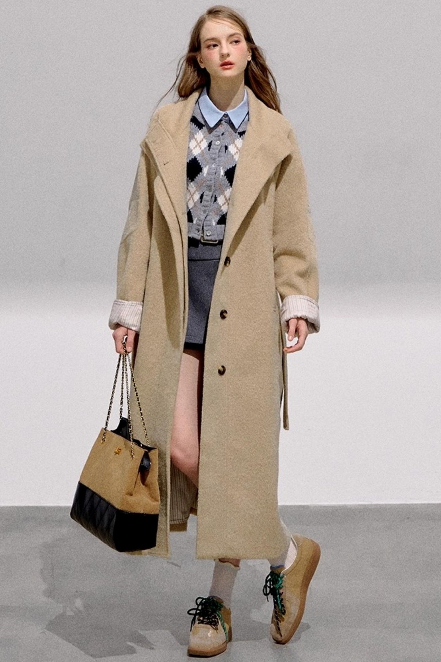 Collegiate Style Diamond Plaid Sweater