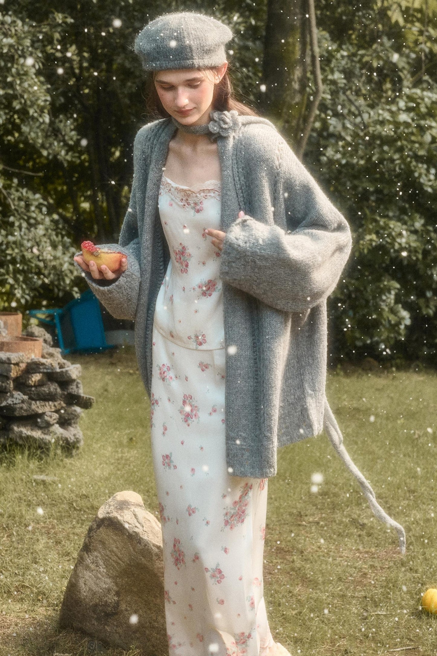 Fluffy Wool Long Cardigan