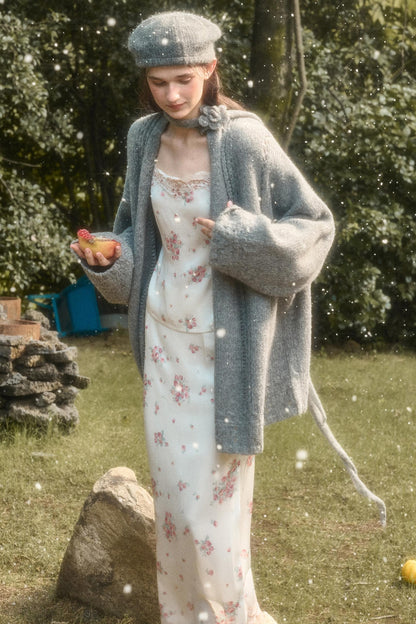 Fluffy Wool Long Cardigan