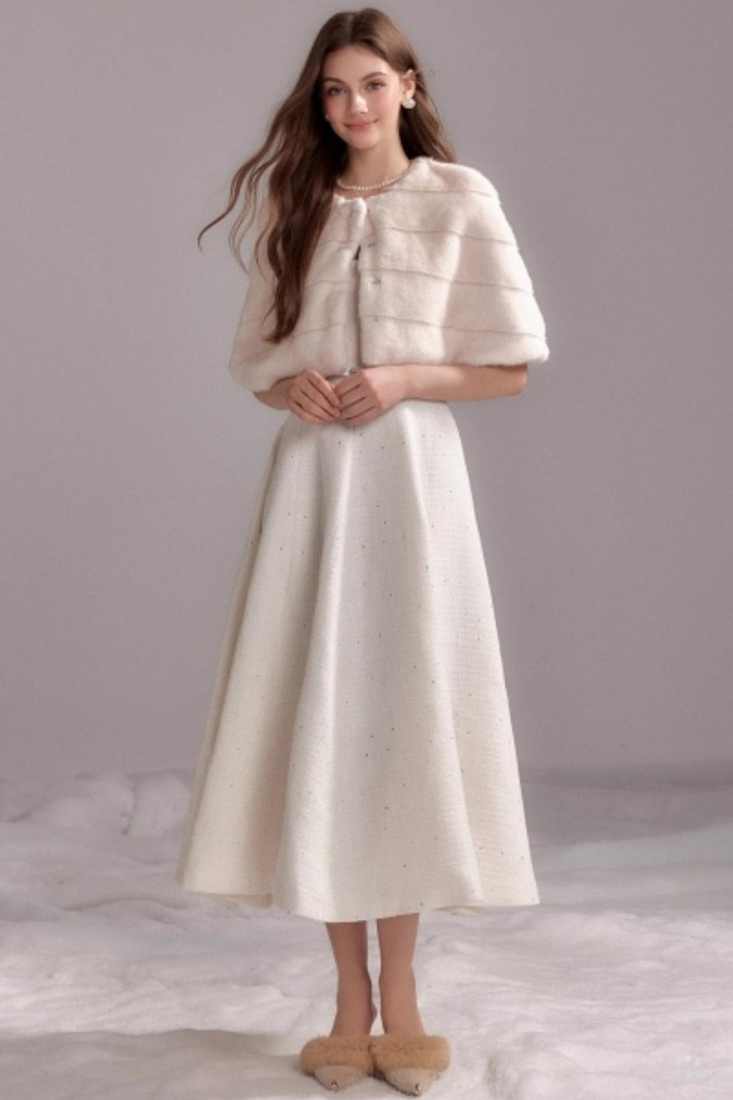 Eco-Friendly Fur Cloak Shawl Jacket