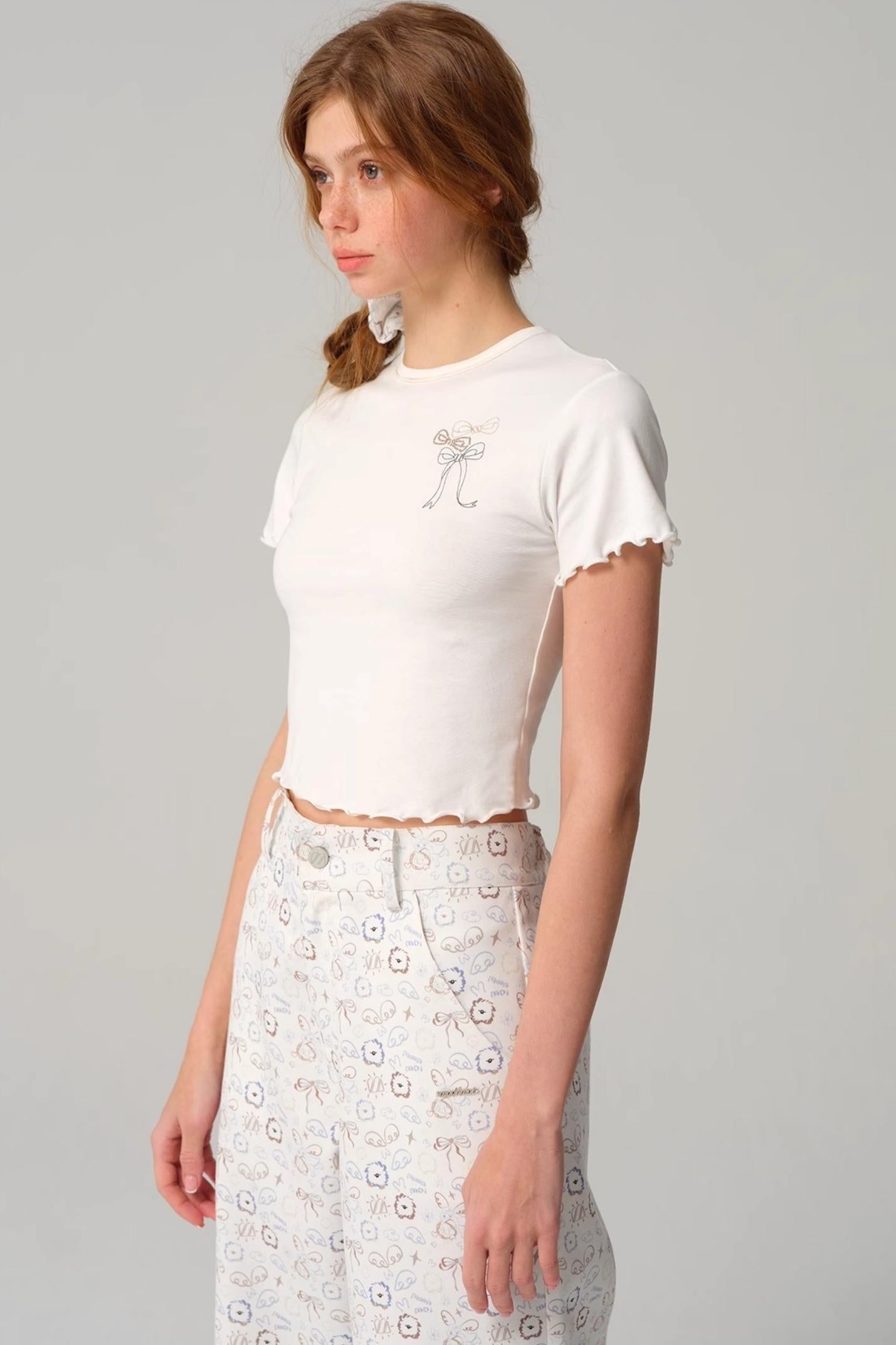 Lace Embroidered Slim Fit Top