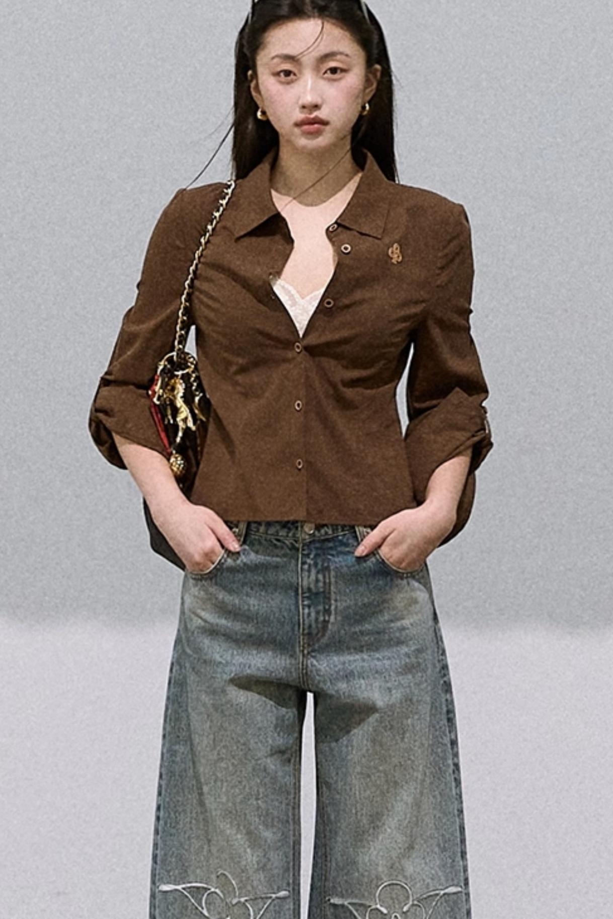 Maillard Cotton Linen Slim Shirt