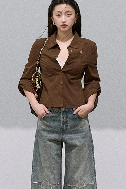 Maillard Cotton Linen Slim Shirt